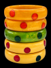 BB187 chunky bakelite up and down dots bangles